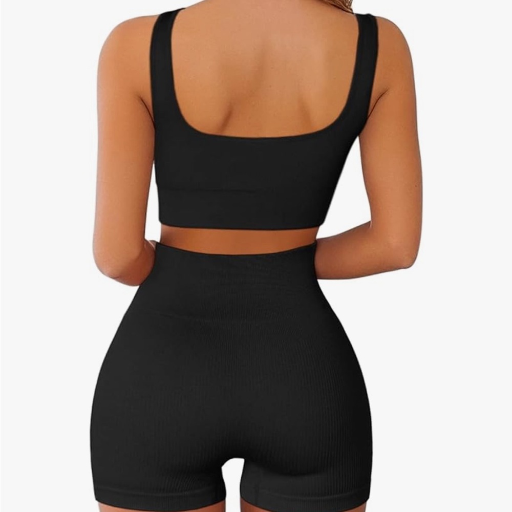 Black Ribbed 2-Piece Set - Picture 2 of 5